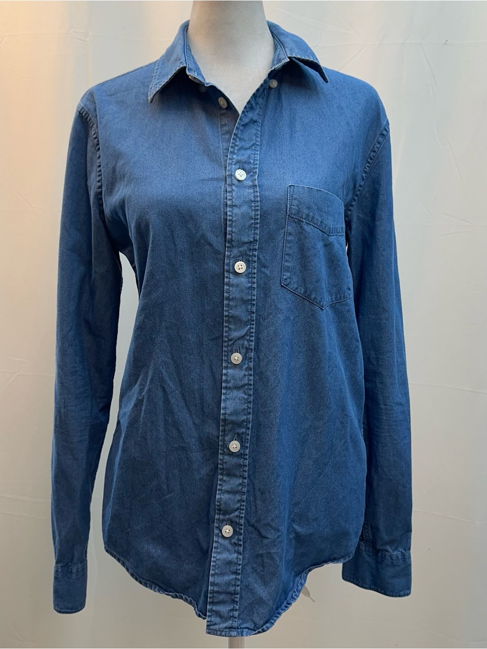 Everlane Blue Denim Button-Down Shirt XS